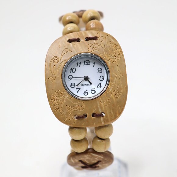 Natural Wood Watch Women’s Lightweight Sustainable Analog Quartz Boho - Picture 1 of 10